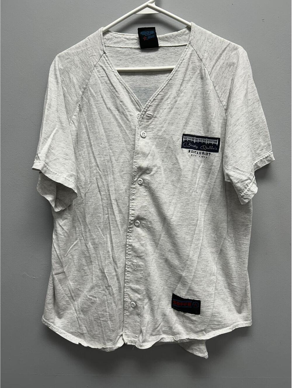 Vintage Mickey Mantle's Restaurant New York Logo Button Up